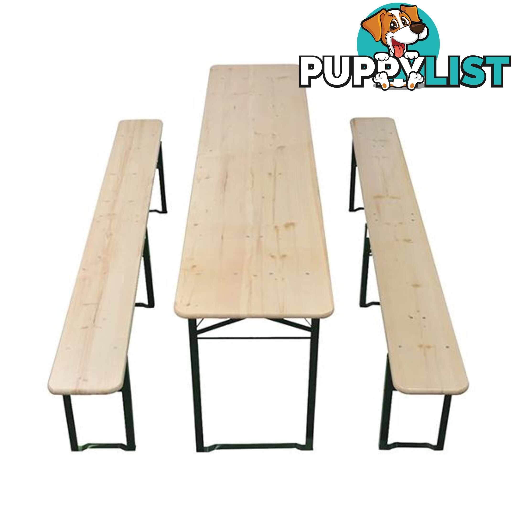 Folding Beer Table With 2 Benches 220 Cm Fir Wood - Unbranded - 7427046256001