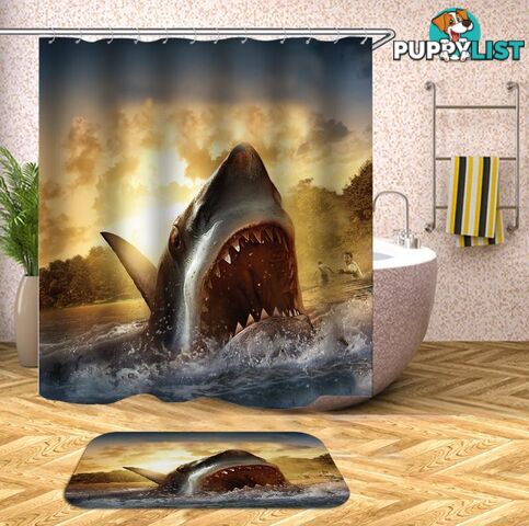 Horrifying Shark Shower Curtain - Curtain - 7427046015653