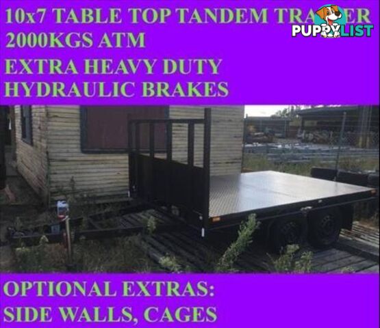 10x7 table top flatbed tandem trailer 2000kgs also have 10x6 10x5