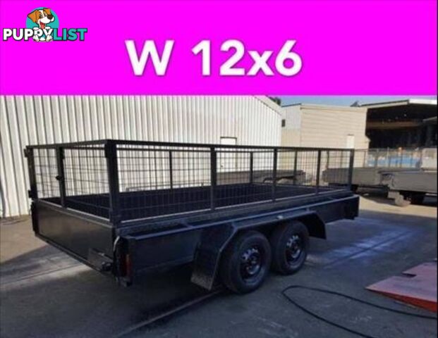 12x6 TANDEM TRAILER WITH CAGE EXTRA HEAVY DUTY FULL CHECKER PLATE