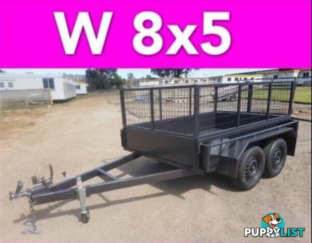 8x5 TANDEM TRAILER WITH CRATE LOCAL MADE FULL CHECKER PLATE 2