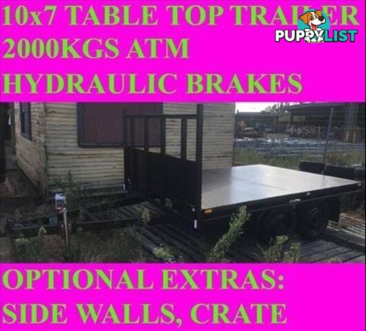 10x7 table top tandem trailer flatbed 2000kgs also got 10x5 10x6