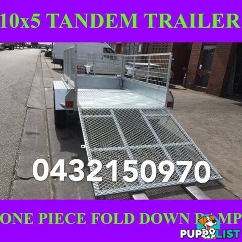 10x5 tandem trailer fully galvanised with cage & fold down ramp 1