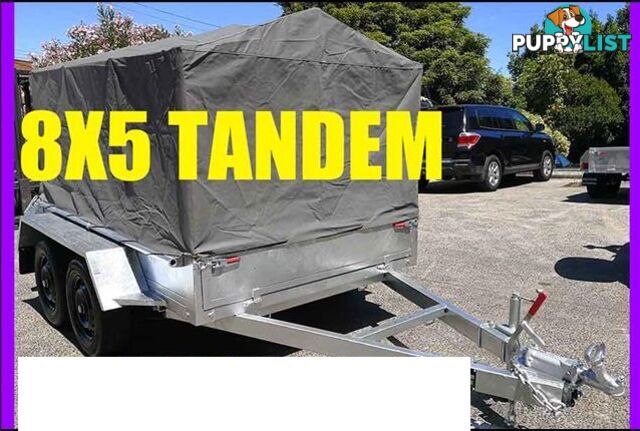 8X5 GALVANISED TANDEM TRAILER WITH CAGE AND TARP BOX TRAILER sa