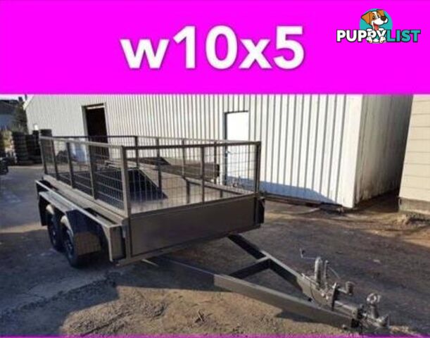 10x5 TANDEM TRAILER WITH CAGE EXTRA HEAVY DUTY FULL CHECKER PLATE