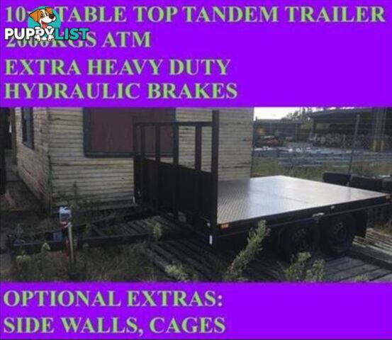 10x7 table top flatbed tandem trailer 2000kgs also have 10x6 10x5