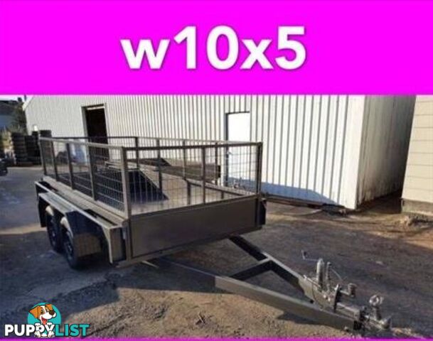 10x5 TANDEM TRAILER WITH CAGE EXTRA HEAVY DUTY FULL CHECKER PLATE