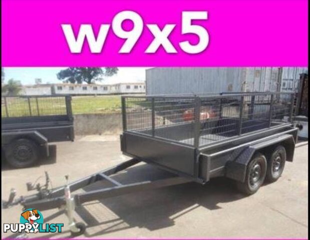 9x5 TANDEM TRAILER W CRATE HEAVY DUTY LOCAL MADE FULL CHKER PLATE