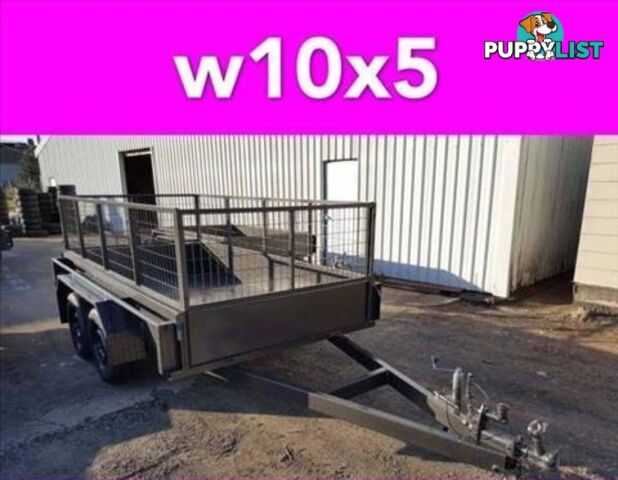 10x5 TANDEM TRAILER WITH CAGE EXTRA HEAVY DUTY FULL CHECKER PLATE