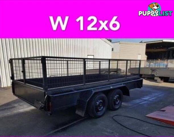 12x6 TANDEM TRAILER WITH CAGE EXTRA HEAVY DUTY FULL CHECKER PLATE