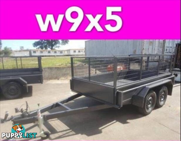 9x5 TANDEM TRAILER W CRATE HEAVY DUTY LOCAL MADE FULL CHKER PLATE