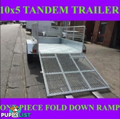 10X5 GALVANISED TANDEM TRAILER WITH RAMP AND CAGE BOX TRAILER sa