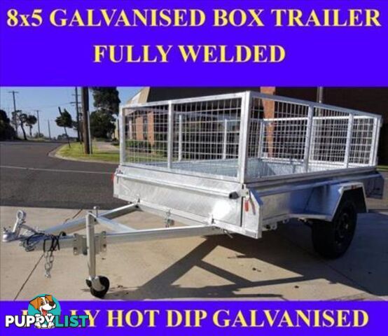 8x5 galvanised box trailer with crate heavy duty 1