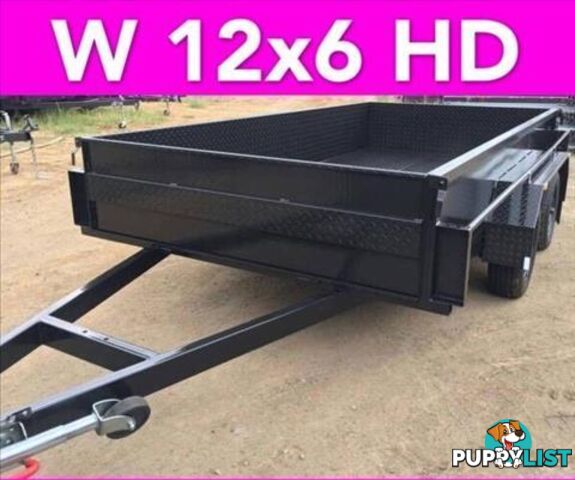 12x6 TANDEM TRAILER HIGH SIDE EXTRA HEAVY DUTY FULL CHECKER PLATE