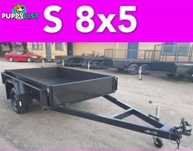 8x5 BOX TRAILER EXTRA HEAVY DUTY 1 PIECE FOLD FULL CHECKER PLATE