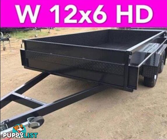 12x6 TANDEM TRAILER HIGH SIDE EXTRA HEAVY DUTY FULL CHECKER PLATE