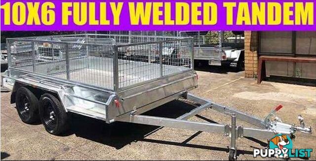 10X6 FULLY WELDED GALVANISED TANDEM CAGE TRAILER BOX TRAILER sa