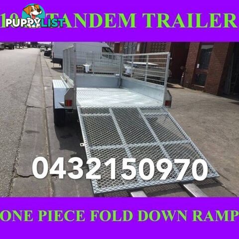 10x5 tandem trailer fully galvanised with cage & fold down ramp 1