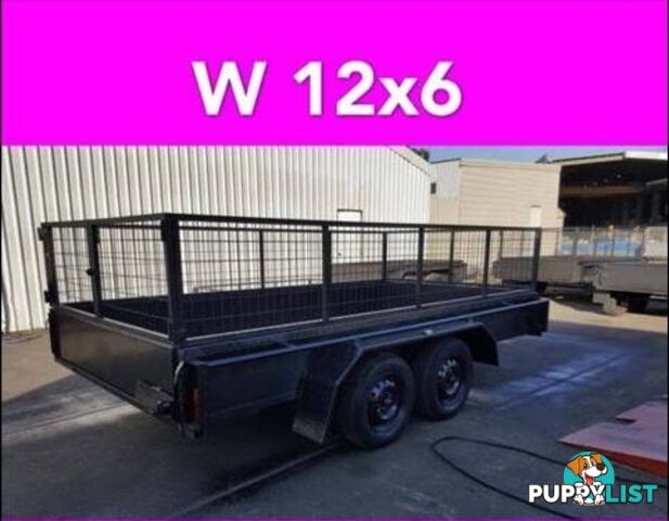 12x6 TANDEM TRAILER WITH CAGE EXTRA HEAVY DUTY FULL CHECKER PLATE