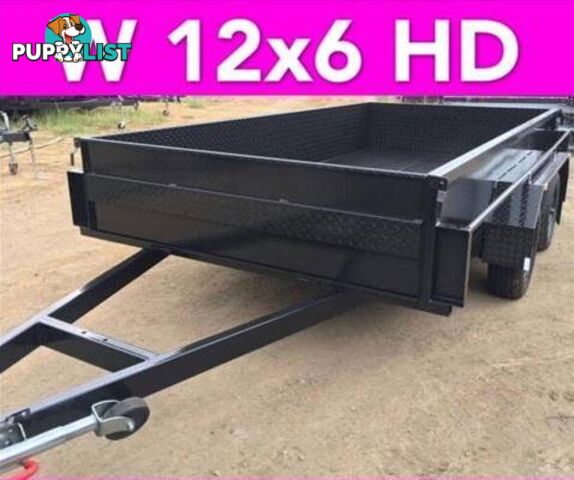 12x6 TANDEM TRAILER HIGH SIDE EXTRA HEAVY DUTY FULL CHECKER PLATE