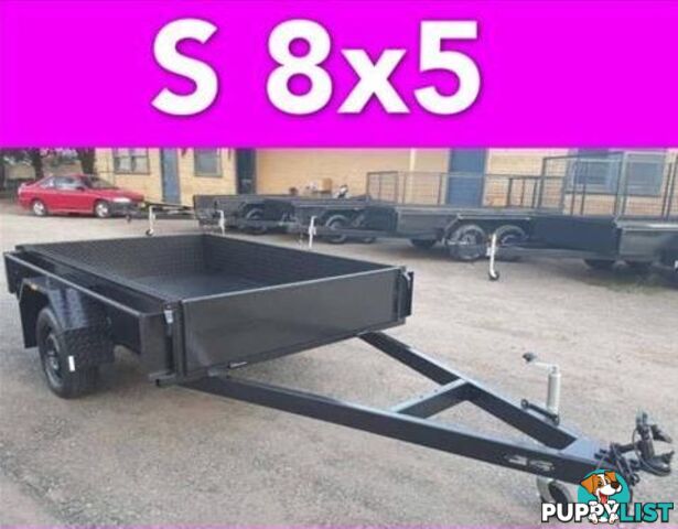 8x5 BOX TRAILER EXTRA HEAVY DUTY 1 PIECE FOLD FULL CHECKER PLATE