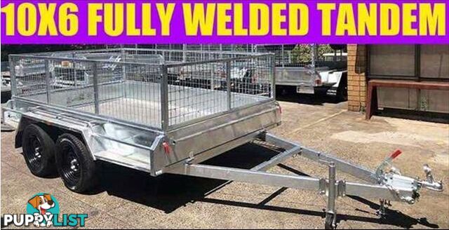 10X6 FULLY WELDED GALVANISED TANDEM CAGE TRAILER BOX TRAILER sa