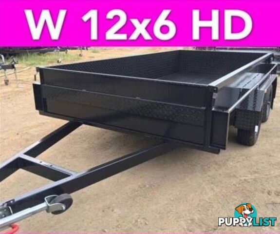 12x6 TANDEM TRAILER HIGH SIDE EXTRA HEAVY DUTY FULL CHECKER PLATE