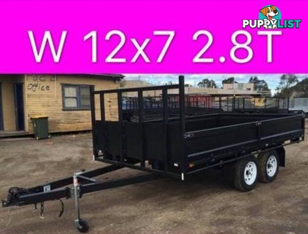 12x7 table top tandem trailer flat top heavy duty trailer 2800kg