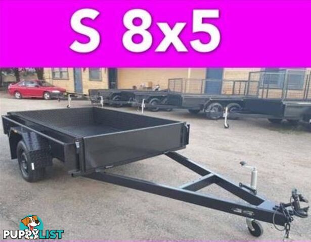 8x5 BOX TRAILER EXTRA HEAVY DUTY 1 PIECE FOLD FULL CHECKER PLATE