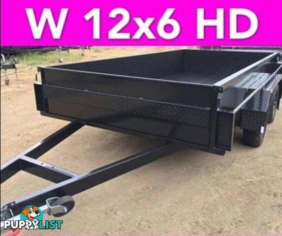 12x6 TANDEM TRAILER HIGH SIDE EXTRA HEAVY DUTY FULL CHECKER PLATE