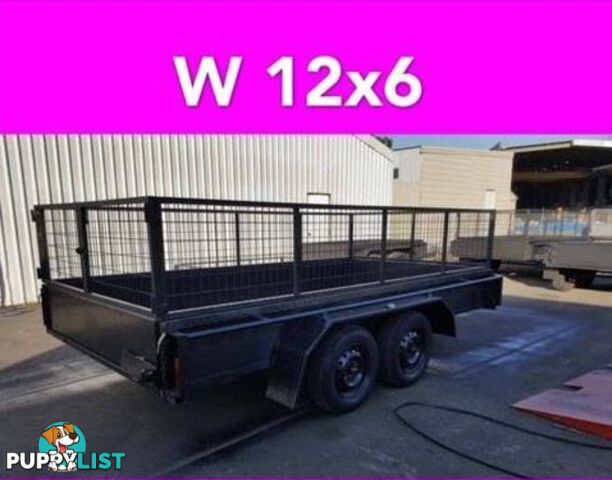 12x6 TANDEM TRAILER WITH CAGE EXTRA HEAVY DUTY FULL CHECKER PLATE