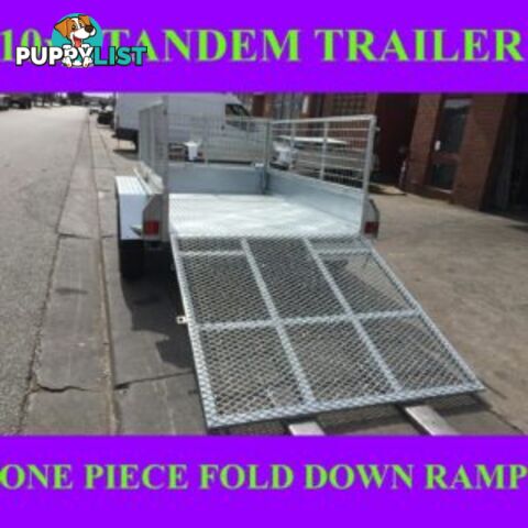 10X5 GALVANISED TANDEM TRAILER WITH RAMP AND CAGE BOX TRAILER sa