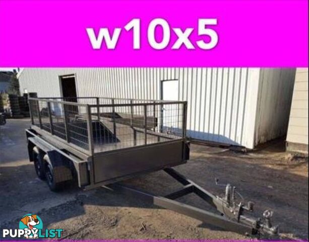 10x5 TANDEM TRAILER WITH CAGE EXTRA HEAVY DUTY FULL CHECKER PLATE