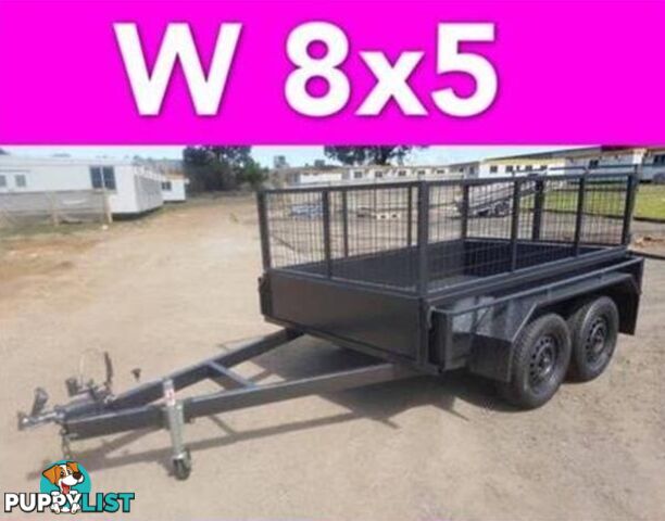 8x5 TANDEM TRAILER WITH CRATE LOCAL MADE FULL CHECKER PLATE 2