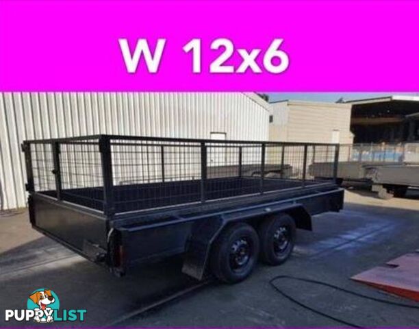 12x6 TANDEM TRAILER WITH CAGE EXTRA HEAVY DUTY FULL CHECKER PLATE