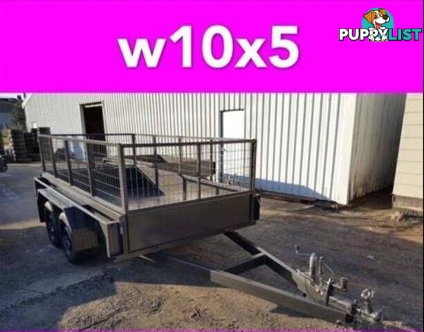 10x5 TANDEM TRAILER WITH CAGE EXTRA HEAVY DUTY FULL CHECKER PLATE