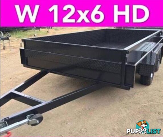 12x6 TANDEM TRAILER HIGH SIDE EXTRA HEAVY DUTY FULL CHECKER PLATE