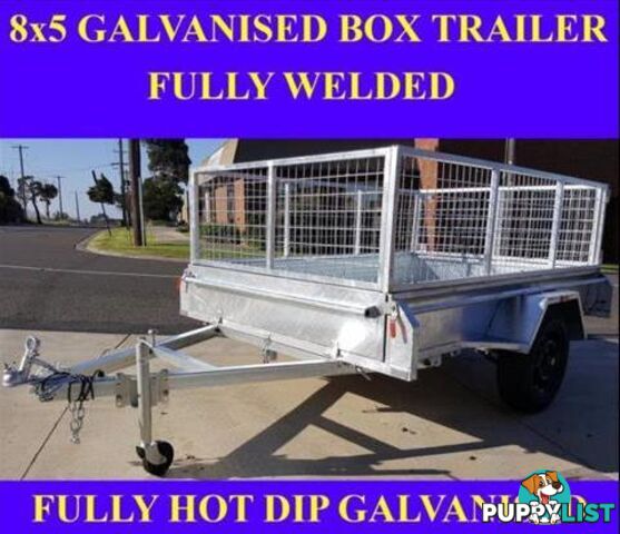 8x5 galvanised box trailer with crate heavy duty 1