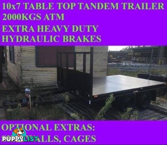 10x7 table top flatbed tandem trailer 2000kgs also have 10x6 10x5