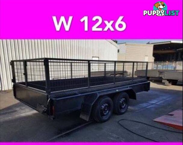 12x6 TANDEM TRAILER WITH CAGE EXTRA HEAVY DUTY FULL CHECKER PLATE