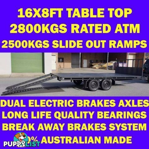 16x8 table top trailer tabletop flat bed flatbed car carrier 2.8T