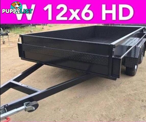 12x6 TANDEM TRAILER HIGH SIDE EXTRA HEAVY DUTY FULL CHECKER PLATE