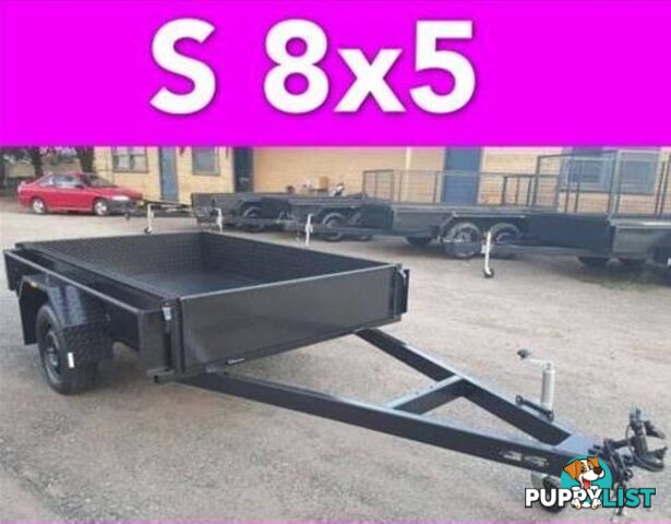 8x5 BOX TRAILER EXTRA HEAVY DUTY 1 PIECE FOLD FULL CHECKER PLATE