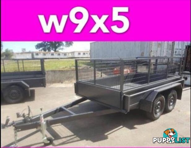 9x5 TANDEM TRAILER W CRATE HEAVY DUTY LOCAL MADE FULL CHKER PLATE