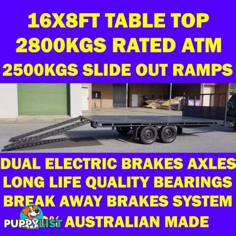 16x8 table top trailer tabletop flat bed flatbed car carrier 2.8T