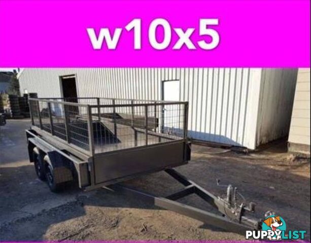 10x5 TANDEM TRAILER WITH CAGE EXTRA HEAVY DUTY FULL CHECKER PLATE