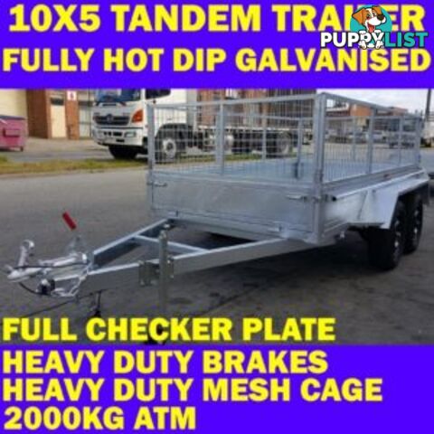 10X5 HOT DIP GALVANISED TANDEM TRAILER WITH CAGE BOX TRAILER sa