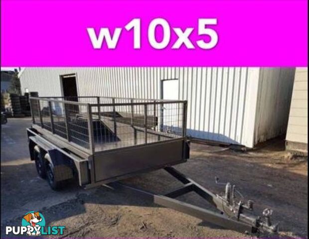 10x5 TANDEM TRAILER WITH CAGE EXTRA HEAVY DUTY FULL CHECKER PLATE