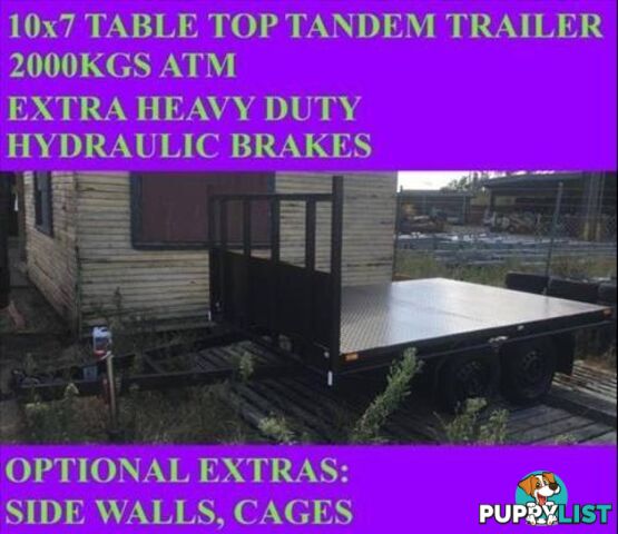 10x7 table top flatbed tandem trailer 2000kgs also have 10x6 10x5