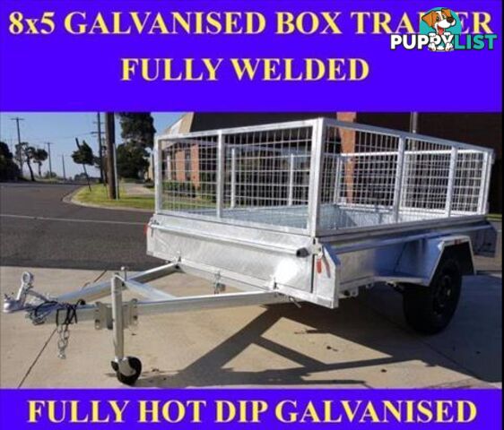 8x5 galvanised box trailer with crate heavy duty 1